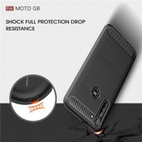 Motorola Moto G8 - Удароустойчив Кейс Гръб CARBON, снимка 5 - Калъфи, кейсове - 31434761