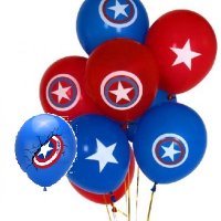 Капитан Америка Captain America Обикновен надуваем латекс латексов балон парти хелий или газ, снимка 1 - Други - 25790988