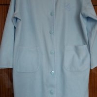 Светлосин домашен халат от полар - L/XL размер, снимка 1 - Нощници - 42862619