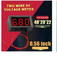 Волтметри с панел 0,56" за прав ток до 30 и 100 волта, снимка 6 - Друга електроника - 36802963