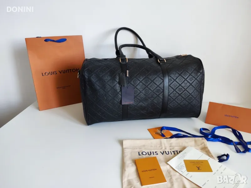 Louis Vuitton Пътна чанта, фитнес чанта, уикенд чанта, кожа, снимка 1