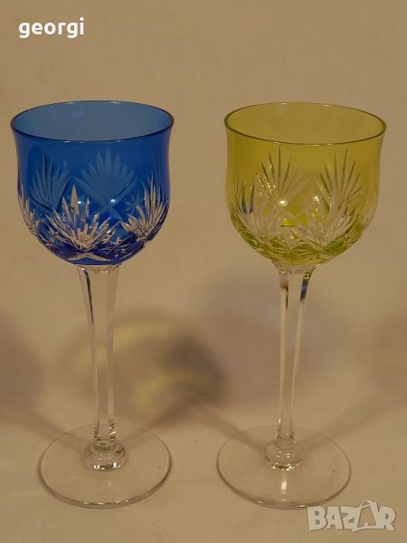 Две немски тънкостенни кристални чаши, снимка 1