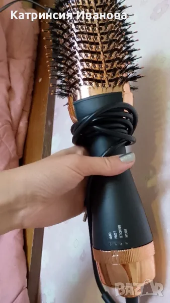 Четка с горещ въздух с 3 степени за сушене и изправяне на коса, снимка 1