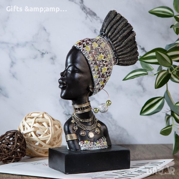 Настолна декорация Африканска жена - от полирезин, снимка 1