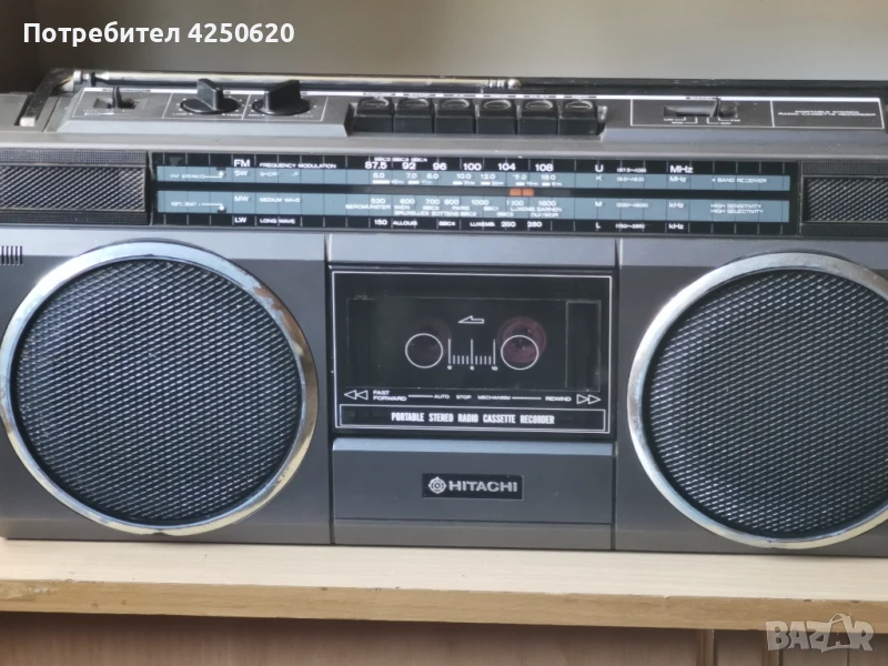 Стар ретро касетофон  Hitachi,Всичко си работи, снимка 1