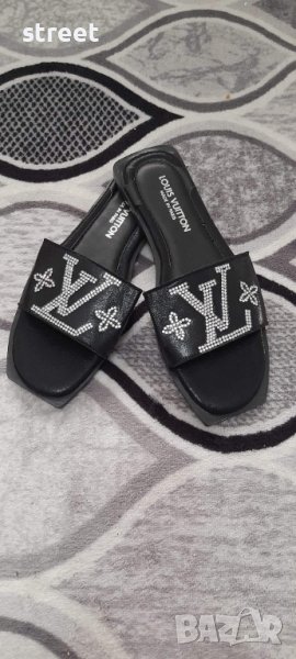  Louis Vuitton slippers дамски чехли с кристали , снимка 1