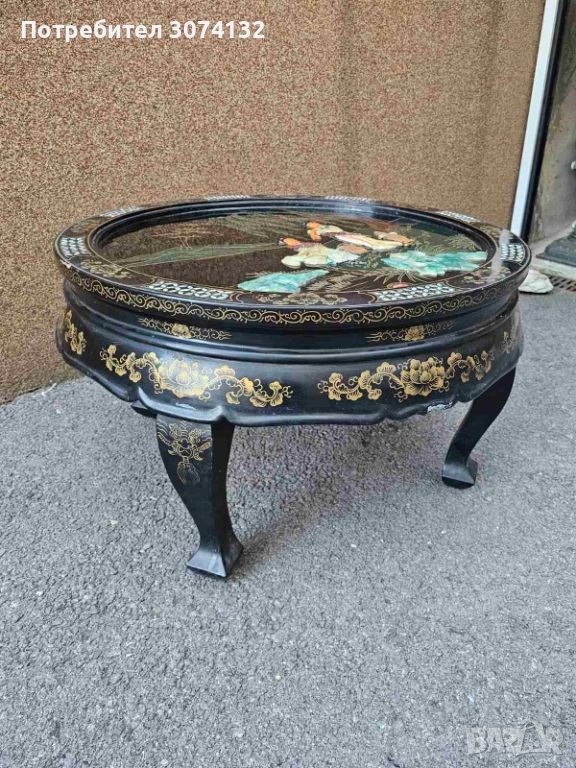 Оргинална ръчно изработена Китайска холна маса със седеф, снимка 1