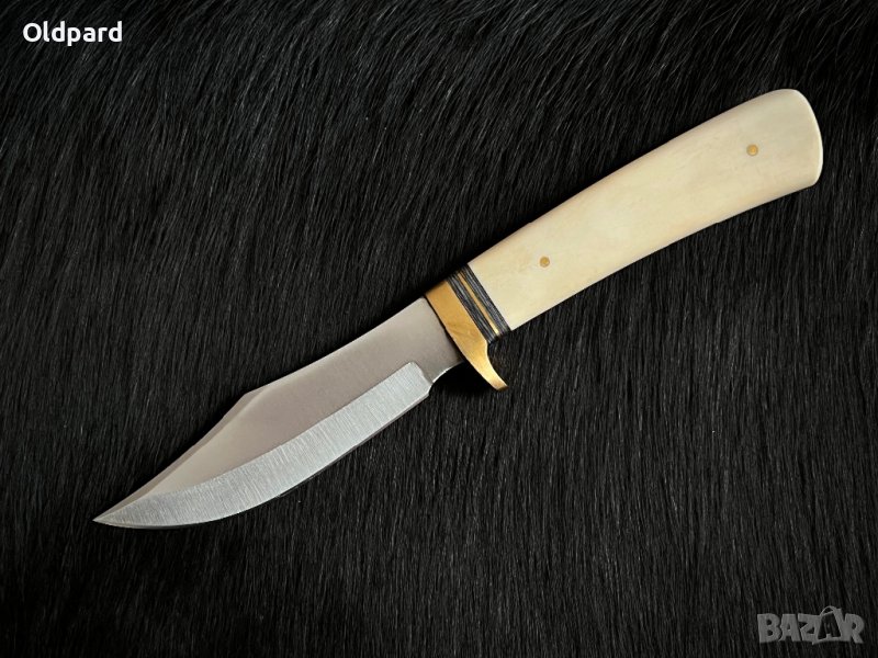 Ловен, кемпинг, outdooor нож. Дръжката (full tang) е кост., снимка 1