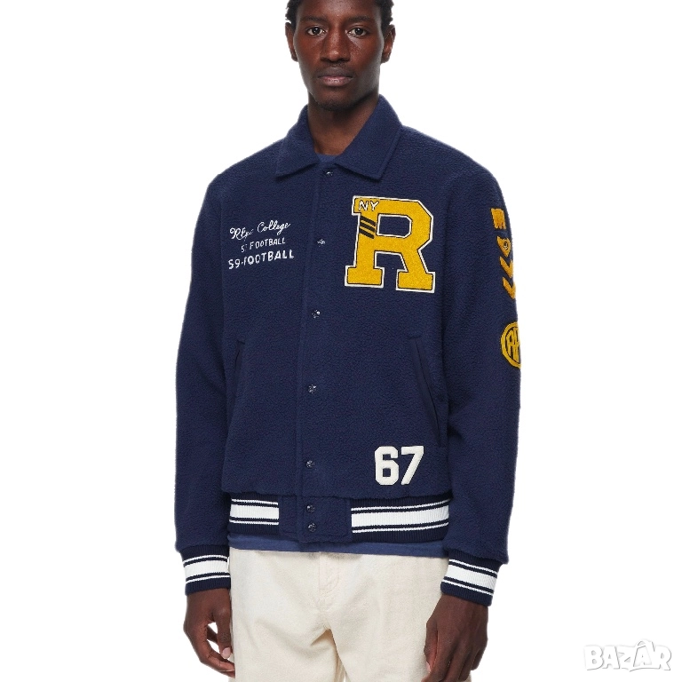 Колежанско яке Polo Ralph Lauren Pile Fleece Letterman | M размер, снимка 1