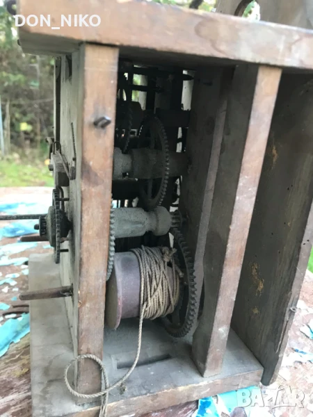 Античен примитивен стенен часовник 18 век, снимка 1