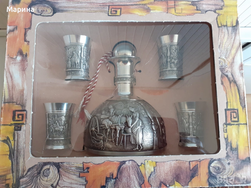 Комплект за ракия от калай Antik*Vintage  #86, снимка 1