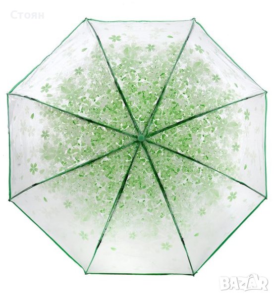 Сгъваем чадър за дъжд с ръчни прозрачни листа от Veraman 26 см, снимка 1