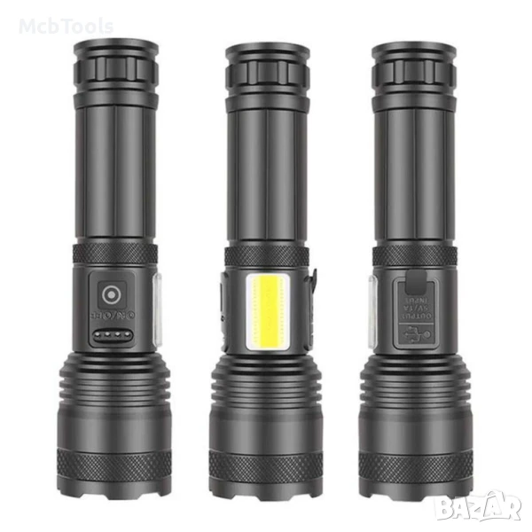 Мощен акумулаторен ръчен  фенер с много функции, снимка 1