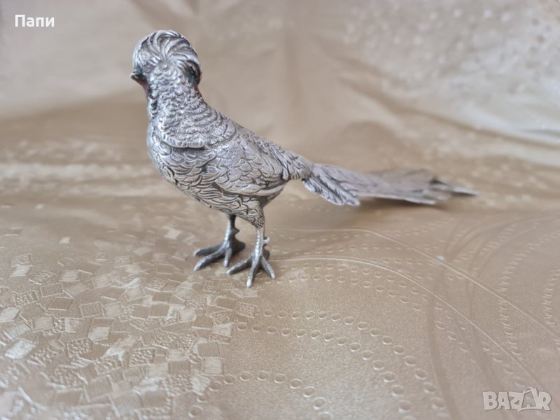 Сребърна фигура на фазан, снимка 1