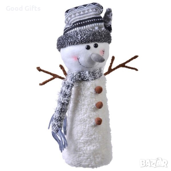 Коледен Снежен човек, Сива шапка, 30см, снимка 1