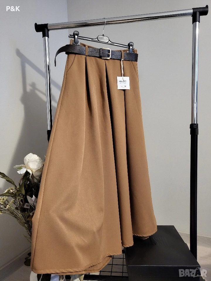 Панталон с широки крачоли и колан, снимка 1