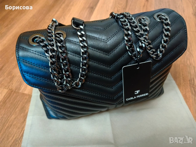 Чанта от естествена кожа Carla Fereri, снимка 1