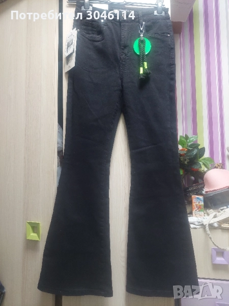 дамско черно дънки, снимка 1