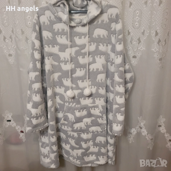 топъл плюшен суитчър с качулка , снимка 1
