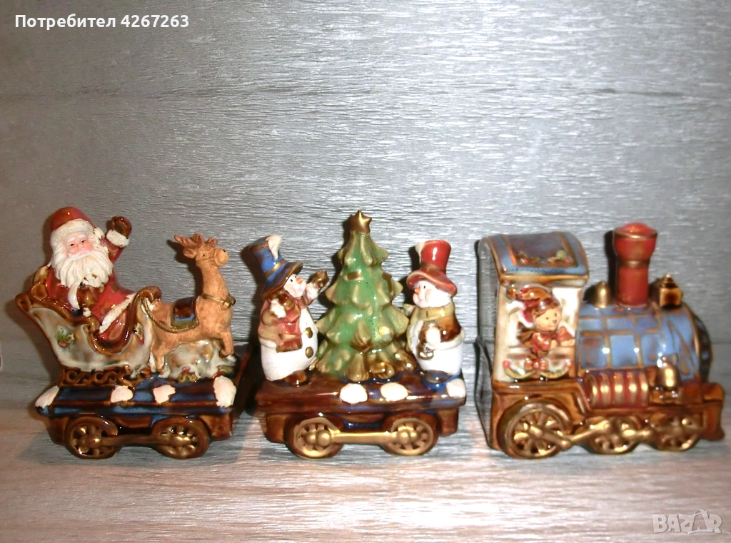 Коледна, новогодишна украса Влакчето на дядо Коледа, снимка 1