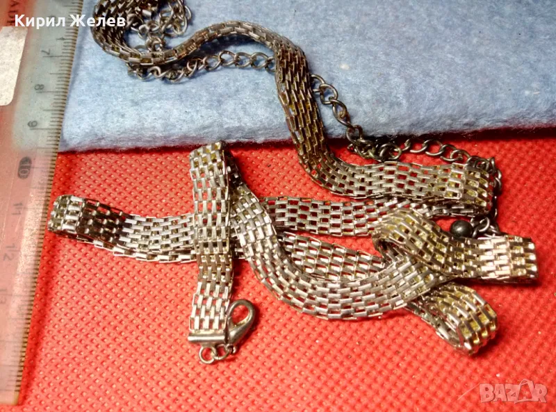 ШАРМАНТНО ПОСРЕБРЕНО ДАМСКО ВИНТИДЖ АРТ КОЛАНЧЕ от БЛАГОРОДНА СТОМАНА 47452, снимка 1