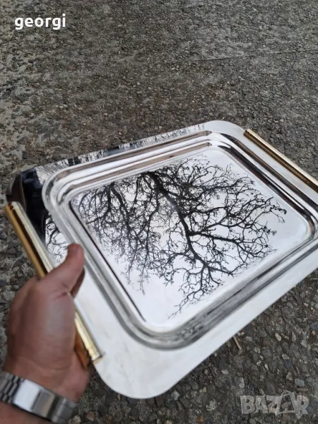 посребрено плато поднос  7/1, снимка 1