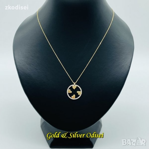 НОВ ЗЛАТЕН СИНДЖИР С МЕДАЛЬОН 2,64ГР. 42СМ. 14КР. ПРОБА:585, снимка 1