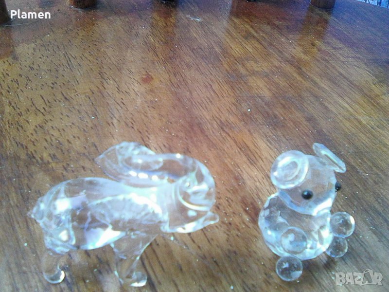 Две стари стъклени фигурки, снимка 1
