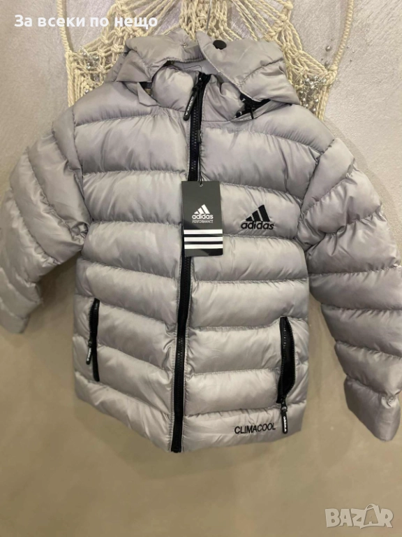 Adidas Детско Бежово Зимно Яке С Пух На Качулката Адидас Код Детски Находки26, снимка 1