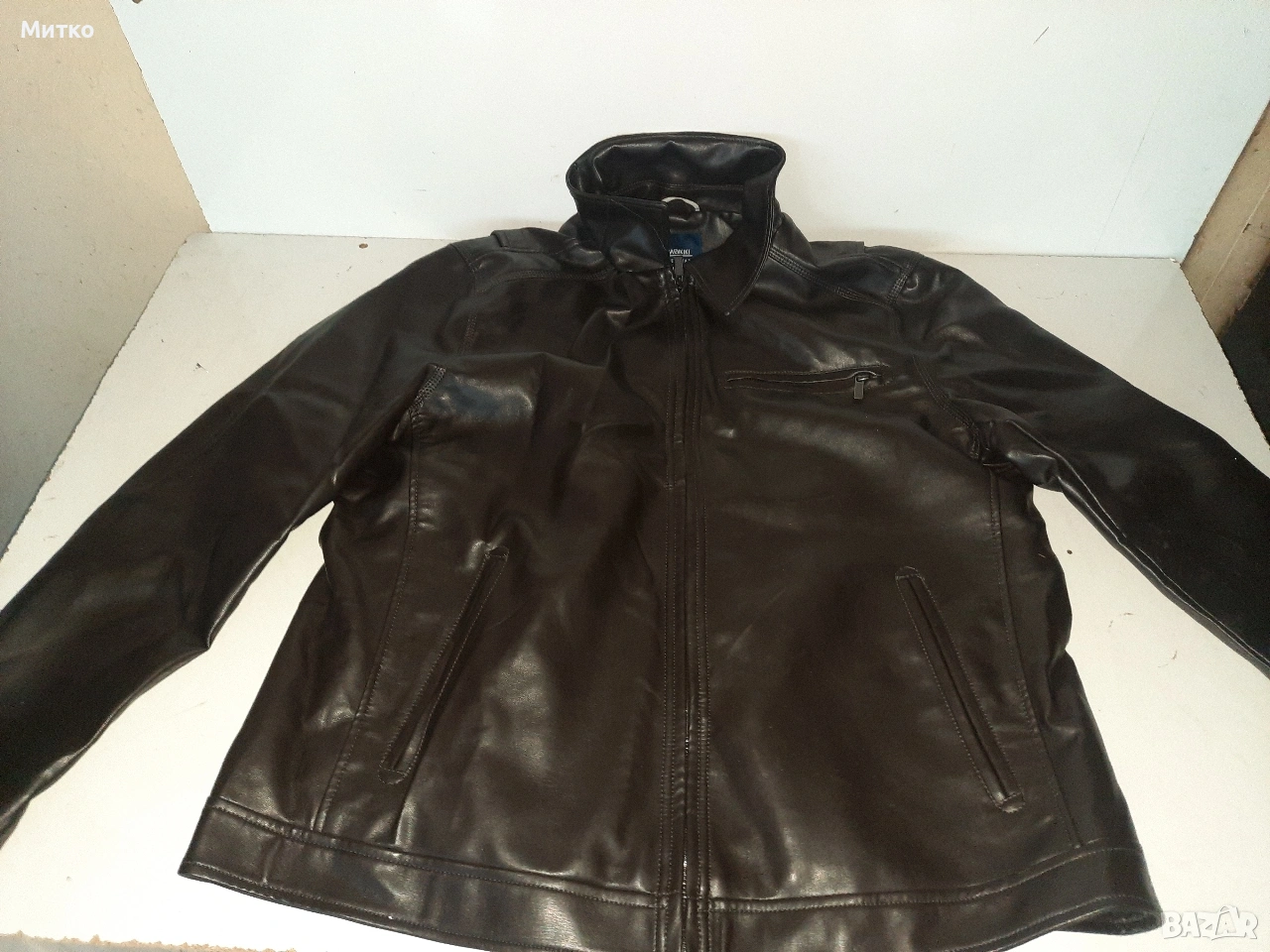 Ново черно мъжко кожено яке на LC WAIKIKI размер 2XL, снимка 1