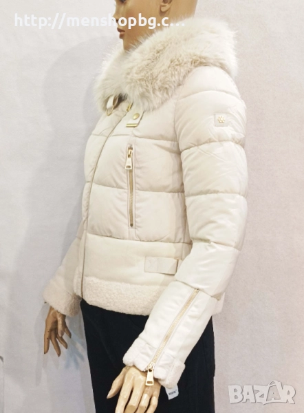 Късо дамско зимно яке - екрю, снимка 1