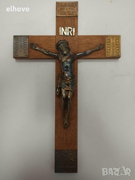Дървен кръст разпятие Исус Христос, снимка 1