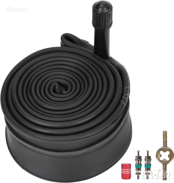 RUTU 16 * 1 3/8 Вътрешна гума за велосипед с 35 mm винтил Schrader и аксесоари за монтаж, снимка 1