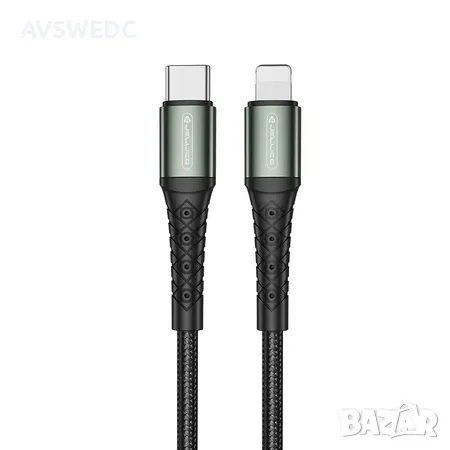 Кабел USB-C-Lightning JELLICO 20W 1 метър черен, снимка 1