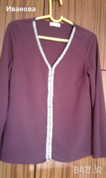 Дамска блуза бордо - С размер, снимка 1
