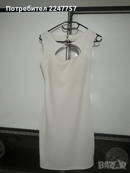 Бяла къса рокля с отворен гол гръб, снимка 1