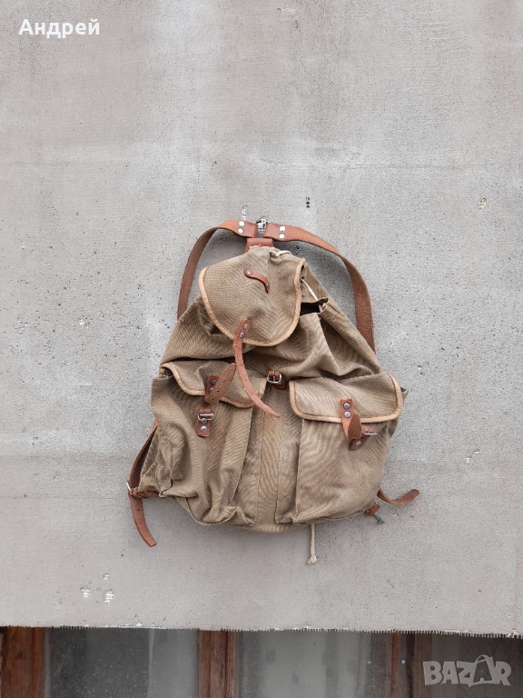 Стара брезентова раница #19, снимка 1