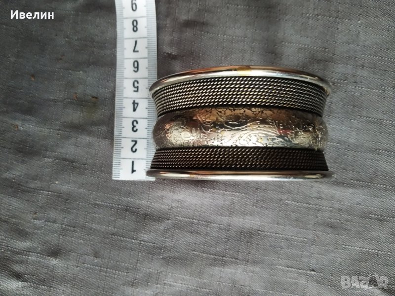 стара посребрена месингова гривна, снимка 1