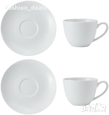 Нов Mikasa MKCHCAPPK2 Комплект от 2 порцеланови капучино чаши и чинийки Подарък, снимка 1