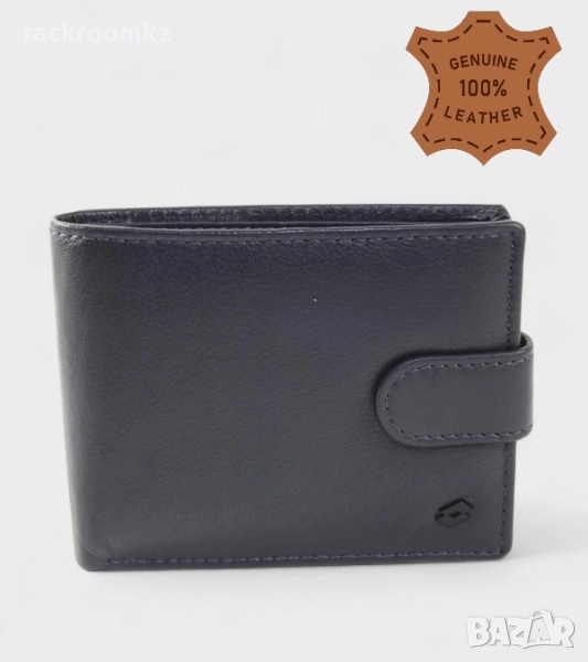 Мъжки портфейл Lotto от естествена кожа в син цвят с копче LTT914-U2L blue, снимка 1