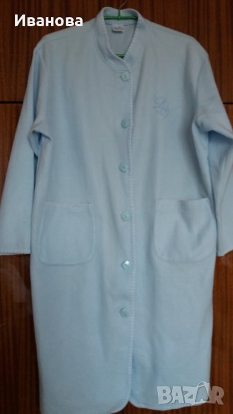Светлосин домашен халат от полар - L/XL размер, снимка 1