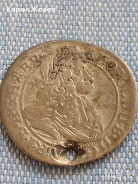 Сребърна монета 6 кройцера 1687г. Леополд първи Бреслау Селезия 24948, снимка 1