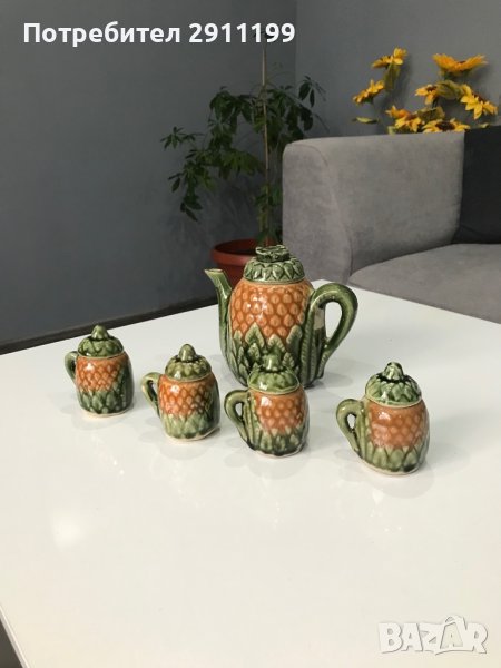 Керамична кана с чаши, снимка 1