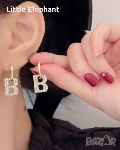 Сребърни висящи обеци с кристали,бранд,Gold/нови