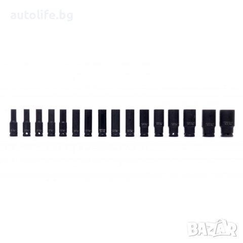 Комплект 16 бр. удължени ударни вложки 1/2'', 10-32 мм., снимка 4 - Други инструменти - 40744808