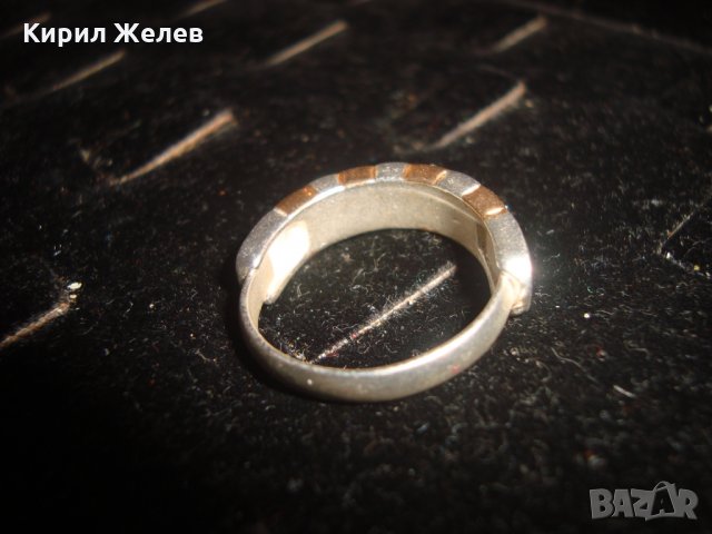 ПОЗЛАТЕН и ПОСРЕБРЕН АРТ ПРЪСТЕН с МИНИАТЮРНИ ФАСЕТИРАНИ ЦИРКОНИ 10880, снимка 5 - Пръстени - 31309351