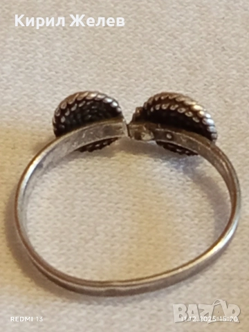 ВЪЗРОЖДЕНСКИ СТИЛ СРЕБЪРЕН ПРЪСТЕН ФИЛИГРАННА ИЗРАБОТКА ЕТНО АРТ 40994, снимка 6 - Пръстени - 52736607