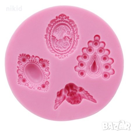 4 вида Брошка ангел жена силиконов молд форма декорация торта фондан, снимка 2 - Форми - 30183791