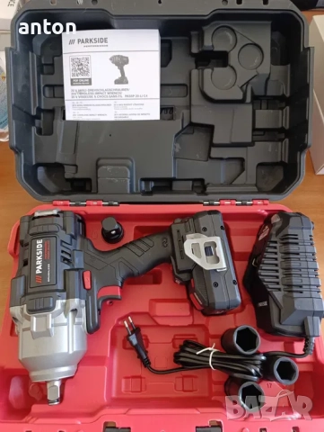 PARKSIDE PERFORMANCE ударен гайковерт парксайд пълен комплект батерия зарядно 20V 4Ah PASSP 20-Li C4, снимка 8 - Други инструменти - 49524482