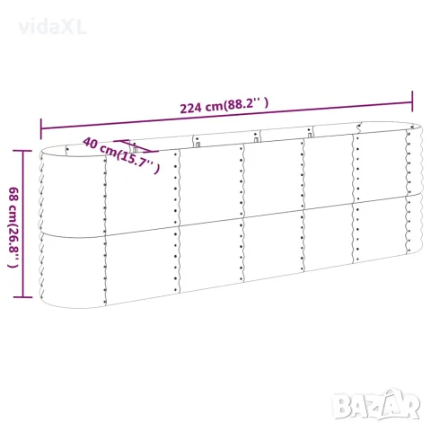 vidaXL Градинска повдигната леха поцинкована стомана зелена, снимка 6 - Саксии и кашпи - 56146679